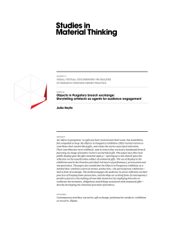 the PDF - Studies in Material Thinking