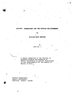 COPY NO. 1 A thesis submitted to the Faculty of