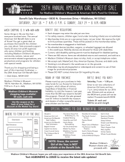 28th Annual American Girl Benefit Sale