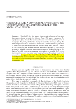 THE DOUBLE-AXE: A CONTEXTUAL APPROACH TO THE
