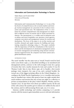 Information and Communication Technology in Tourism The word