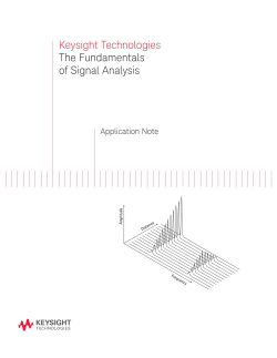 Keysight Technologies The Fundamentals of Signal Analysis
