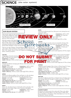 the solar system - School Datebooks