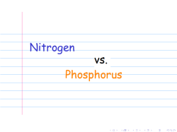 Nitrogen versus Phosphorus