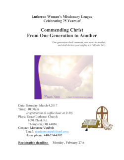 Commending Christ From One Generation to Another