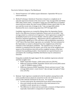 Pan-‐Arctic Outlook: Liljegren, The Blackboard 1. Extent Projection