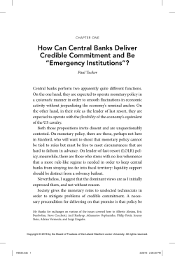 How Can Central Banks Deliver Credible