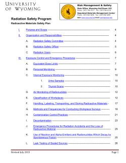 Radioactive Materials Safety Plan