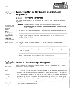 Correcting Run-on Sentences and Sentence