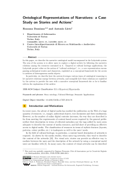 Ontological Representations of Narratives: a Case Study
