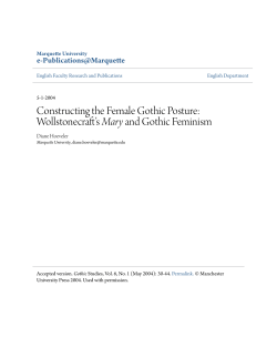 Constructing the Female Gothic Posture: Wollstonecraftâ•Žs Mary