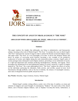 the concept of angst in nikolai gogol`s "the nose"