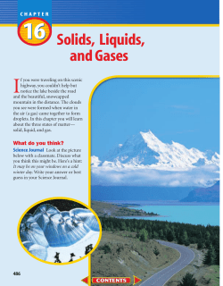 Chapter 16: Solids, Liquids, and Gases