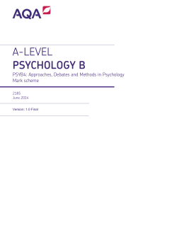 A-level Psychology B Mark scheme Unit 04 - Approaches
