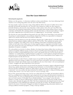Instructional Outline Does War Cause Addiction?