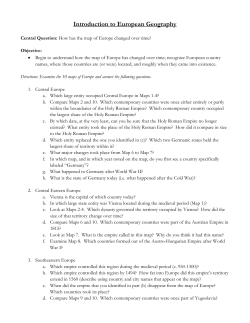 Introduction to European Geography