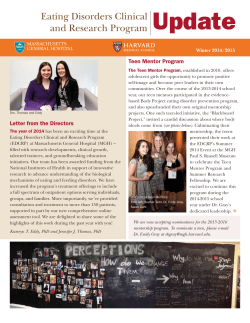 Eating Disorders Clinical and Research Program Update