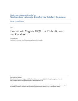 Execution in Virginia, 1859: The Trials of Green and Copeland