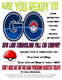 For More information: September 23