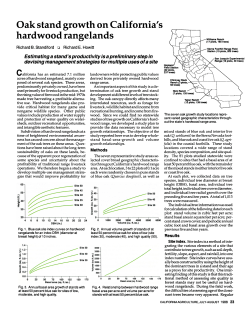 Oak stand growth on California`s hardwood rangelands