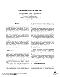 Emotional Requirements in Video Games