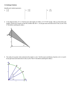 7.4 Challenge Problems Simplify each radical expression: 1. 2. 3. 4