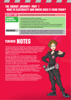 Teachers Note for The Energy Journey Part 1