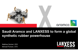 Saudi Aramco and LANXESS to form a global synthetic rubber