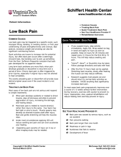 Low Back Pain Schiffert Health Center