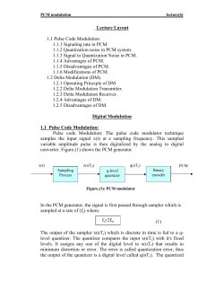 Lecture Layout 1.1 Pulse Code Modulation 1.1.1 Signaling rate in