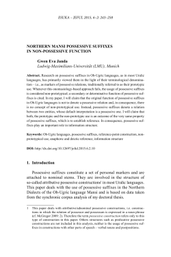 NORTHERN MANSI POSSESSIVE SUFFIXES IN NON