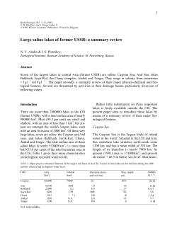 Large saline lakes of former USSR: a summary review