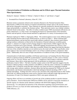 Characterization of Oxidation on Rhenium and its Effects upon