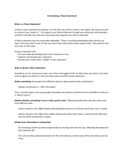 Formulating a Thesis Statement