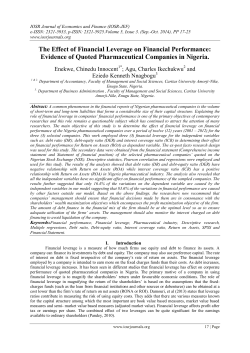 The Effect of Financial Leverage on Financial Performance