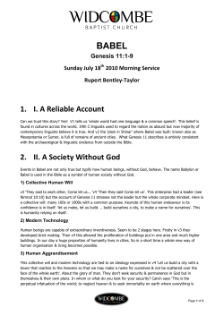 babel - Widcombe Baptist Church