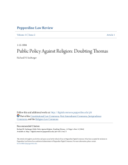 Public Policy Against Religion: Doubting Thomas