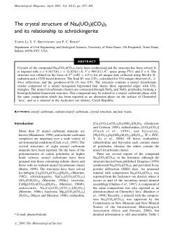 The crystal structure of Na4(UO2)(CO3)3 and its relationship to