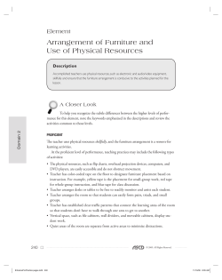 Arrangement of Furniture and Use of Physical Resources