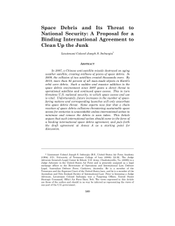Space Debris and Its Threat to National Security: A Proposal for a