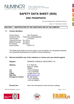 safety data sheet (sds) zinc phosphate