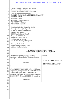 Complaint. - Food Litigation News