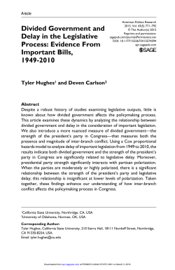 Divided Government and Delay in the Legislative Process