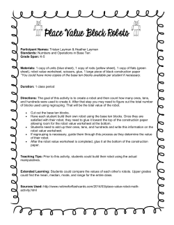 Place Value Block Robots