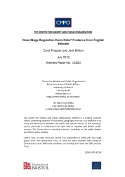 Does Wage Regulation Harm Kids?
