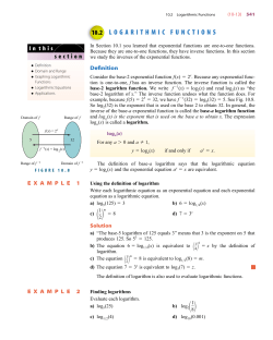 10.2 LOGARITHMIC FUNCTIONS