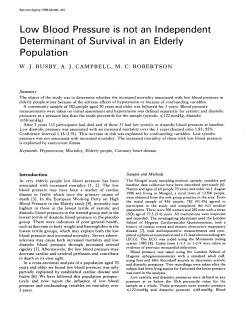 Low Blood Pressure is not an Independent