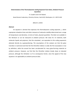 Determination of the Thermodynamic Scaling Exponent from Static