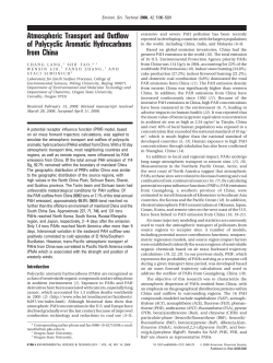 Atmospheric Transport and Outflow of Polycyclic