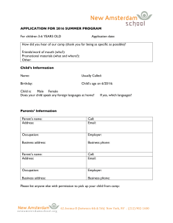 Application for New Amsterdam Summer Program 2016